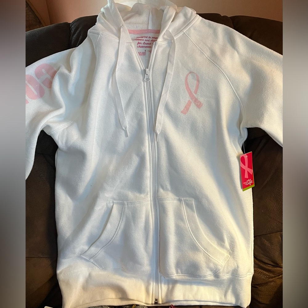 NWT Breast Cancer Awareness Zip up Sweatshirt